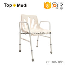 Topmedi Aluminium Duschstuhl mit Armlehne und Rückenlehne